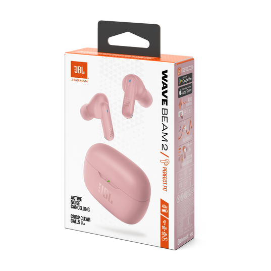 JBL Wave Beam 2 - Pink - True Wireless Noise Cancelling Earbuds - Detailshot 15